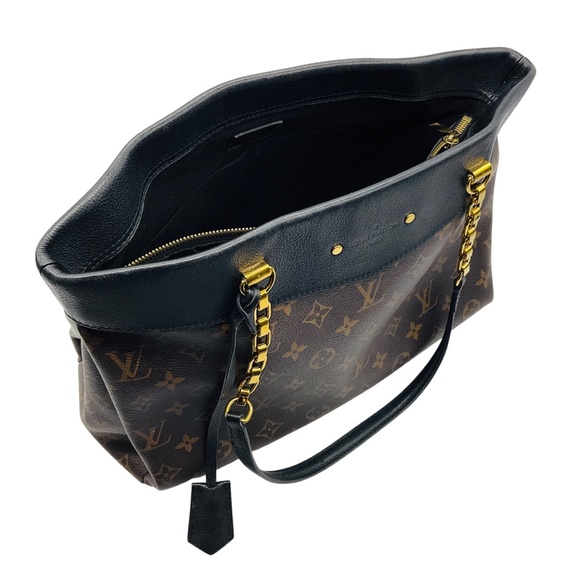 LOUIS VUITTON BROWN / BLACK PALLAS CHAIN SHOPPER MONOGRAM CANVAS BAG - Picture 6 of 16